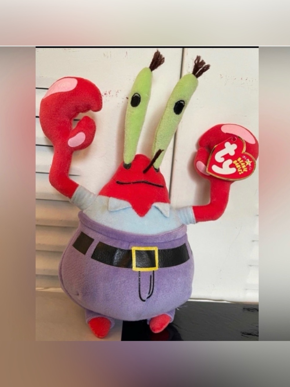 Ty Beanie Baby - MR. KRABS the Crab 8" (SpongeBob Squarepants) NEW plush toy
